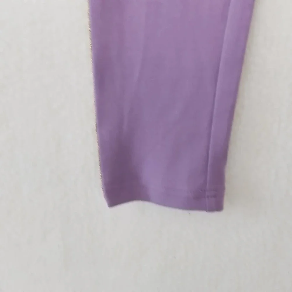 OshKosh Cotton Blend Leggings Size‎ 14 Lavender w/ Gold Shimmer Racer Stripe